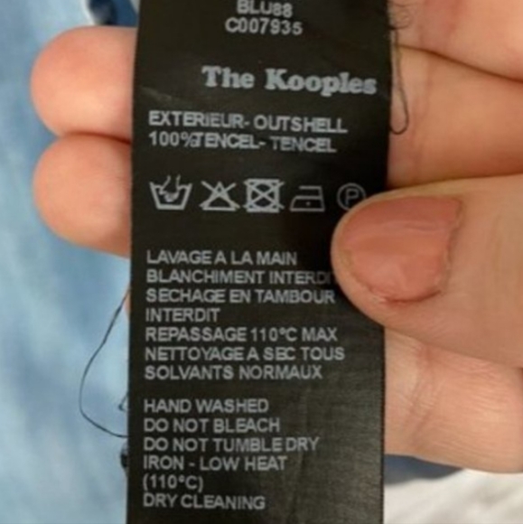 The Kooples Chambray Button Down Shirt - Size Small - Skull Pearl Snaps,… - Picture 7 of 7